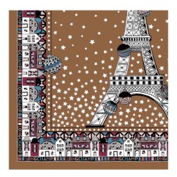 CARRÉ DE SOIE 50CM LONGCHAMP NOISETTE