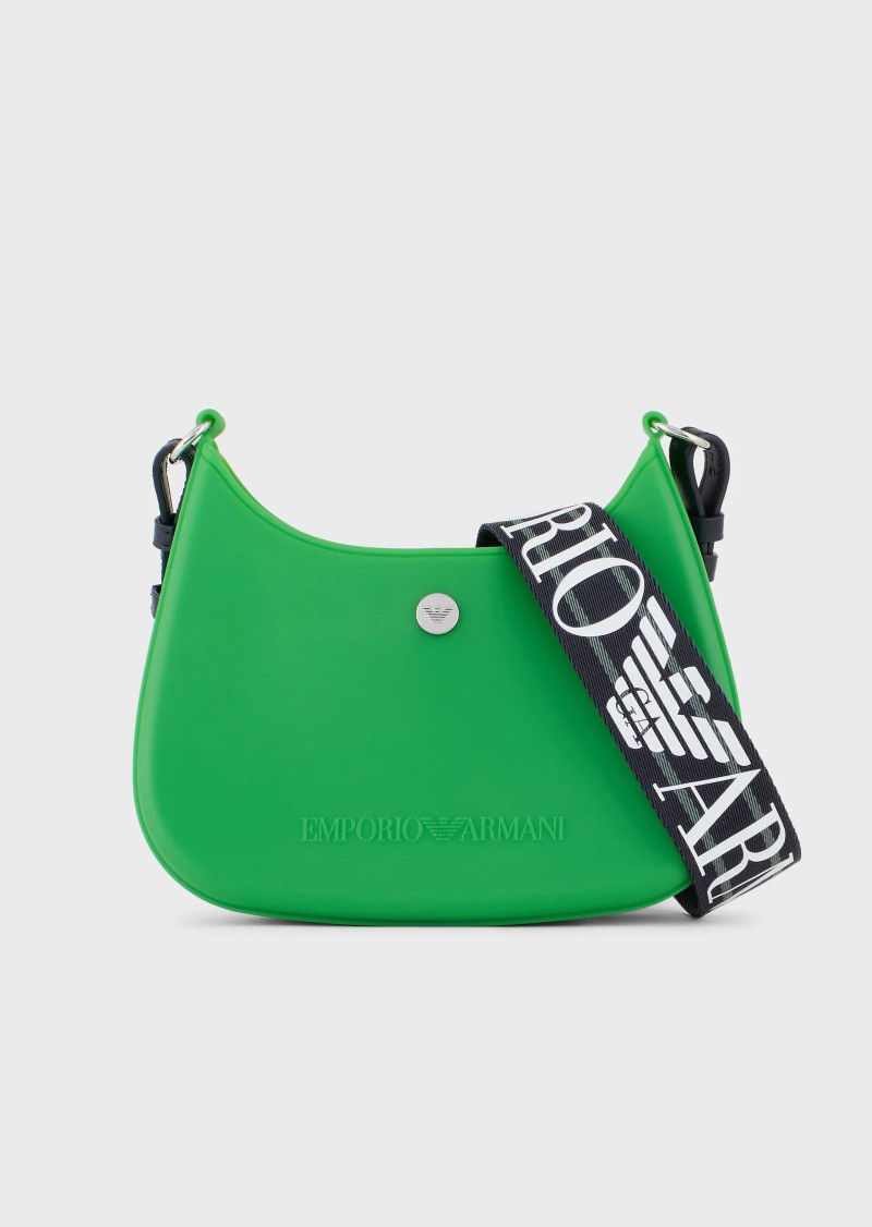 PETIT SAC BANDOULIÈRE GUMMY BAG EN PVC RECYCLÉ VERT EMPORIO ARMANI