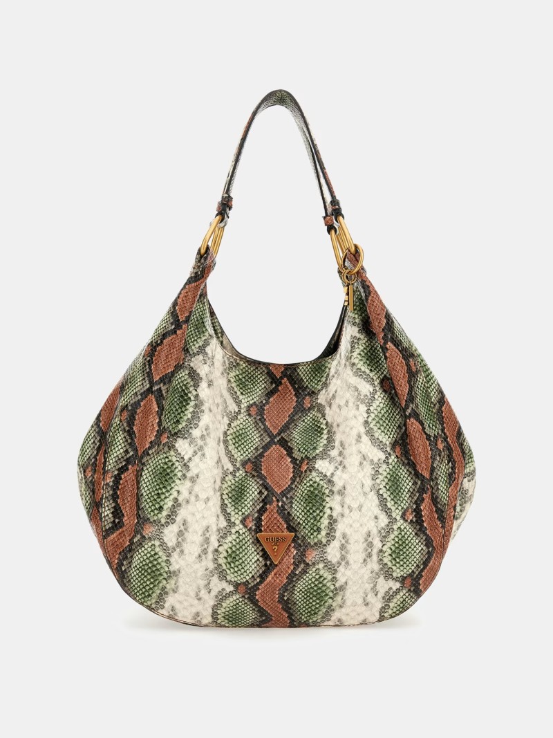 MAXI SAC ÉPAULE BECCI IMPRIMÉ PYTHON SAUGE MULTI GUESS