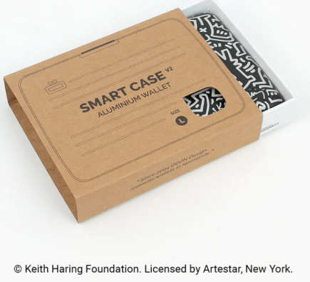 PORTE CARTES SMART CASE OSLO LARGE IMPRIMÉ KEITH HARING WHITE ÖGON DESIGN