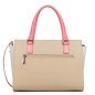 SAC CABAS SMOOTH BEIGE FONCÉ/ÉCRU/ROSE FONCÉ LANCASTER