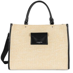 SAC CABAS MAIN ACTUAL MINI OSIER BEIGE/NOIR LANCASTER