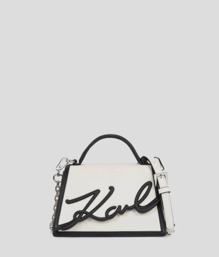 PETIT SAC BANDOULIÈRE K/SIGNATURE 2.0 BLANC KL