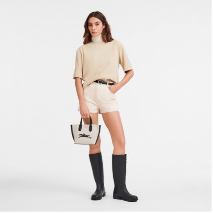 LONGCHAMP ESSENTIAL TOILE SAC À MAIN XS ÉCRU