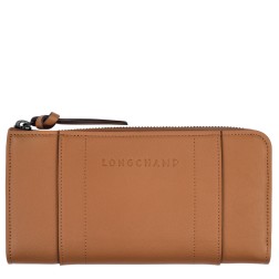 LONGCHAMP 3D PORTEFEUILLE ZIPPÉ NATUREL