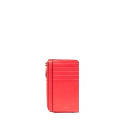 PORTE CARTES ZIPPÉ ANGÈLE DE LANCEL ROUGE BAISER