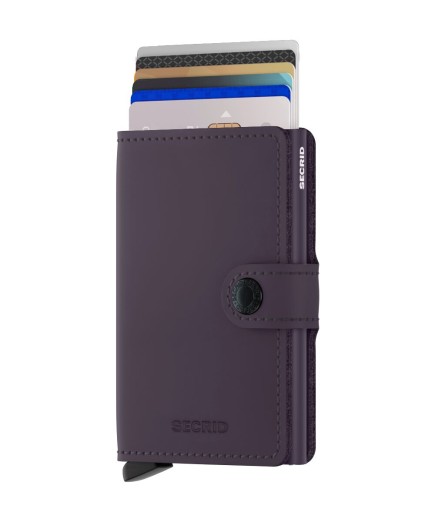 PORTE CARTES MINIWALLET MATTE VIOLET FONCÉ SECRID