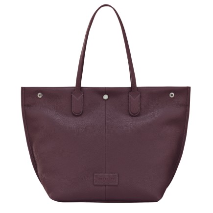 LONGCHAMP ESSENTIAL CUIR SAC CABAS L AUBERGINE
