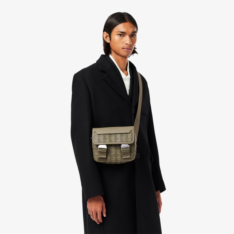 Bandouliere Lacoste Sacoche Lacoste Kaki SAC MESSENGER THE BLEND