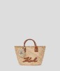 CABAS EN RAFFIA K/SIGNATURE NATUREL TAN KL