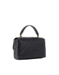 SAC PORTÉ MAIN CLASSIC LADY LOVE BAG PUFF CHEVRON NOIR/DORÉ PINKO