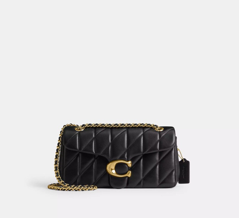 SAC ÉPAULE MATELASSÉ TABBY 26 NOIR/LAITON COACH