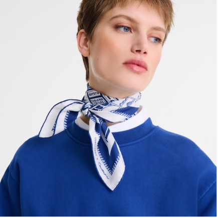 LONGCHAMP CARRÉ DE SOIE 70CM LES ARTISANTS  DE PARIS COBALT