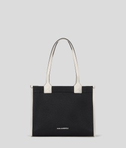 CABAS DE TAILLE MOYENNE K/SKUARE NOIR & BLANC KL