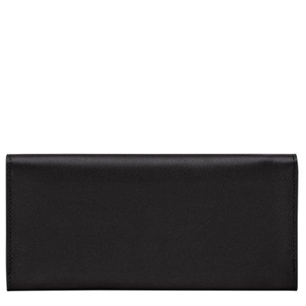 LONGCHAMP LE ROSEAU SLEEK PORTEFEUILLE LONG À RABAT NOIR