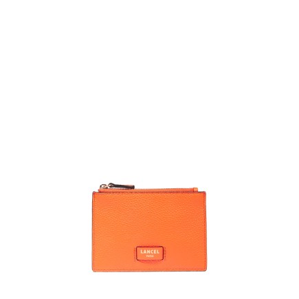 PORTE CARTES ZIPPÉ NINON ORANGE VIF LANCEL
