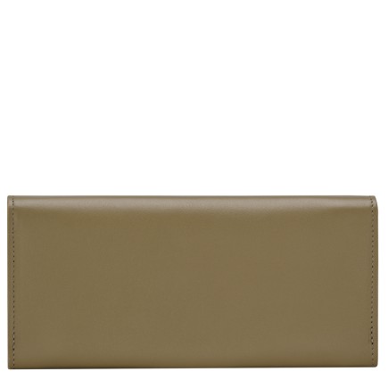 LONGCHAMP LE ROSEAU SLEEK PORTEFEUILLE LONG À RABAT OLIVE