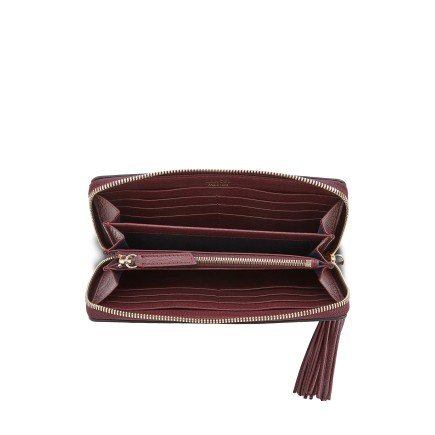 COMPAGNON LONG ZIPPÉ PREMIER FLIRT CASSIS LANCEL