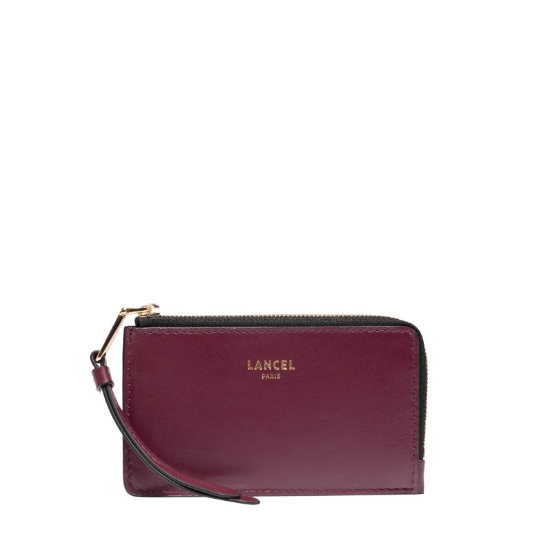 PORTE CARTES ZIPPÉ ORIGAMI DE LANCEL CASSIS PORTE CARTES ZIPPÉ ORIGAMI DE LANCEL CASSIS
