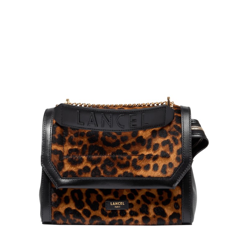 SAC À RABAT M NINON DE LANCEL LÉOPARD MANIA  MULTICO NOIR SAC À RABAT M NINON DE LANCEL LÉOPARD MANIA  MULTICO NOIR