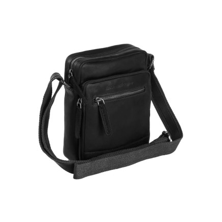 SAC BANDOULIÈRE EN CUIR NOIR BIRMINGHAM THE CHESTERFIELD BRAND