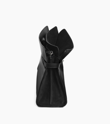 GRAND CABAS ÉPAULE ÉMIE NOIR LE TANNEUR