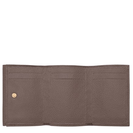 LONGCHAMP LE FOULONNÉ PORTEFEUILLE COMPACT TAUPE