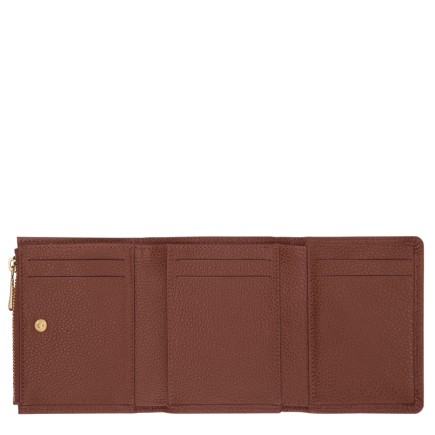 LONGCHAMP LE FOULONNÉ PORTEFEUILLE COMPACT CAFÉ